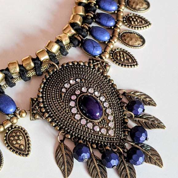 Anthropologie | Tibetan | Turkmen | Afghani Kuchi Tribal Lapis Lazuli Set - Picture 10 of 12